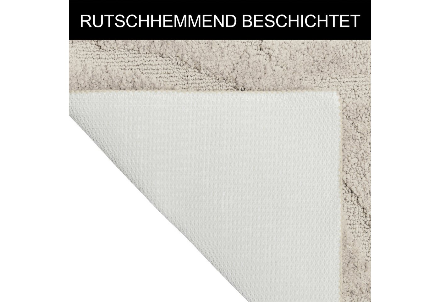 OTTO home Badematte Regona Scandi, Badvorleger, Badezimmer Teppich, Duschvorleger, Höhe 10 mm, rutschhemmend beschichtet, strapazierfähig, Polyester, rechteckig – Bild 4 von 5