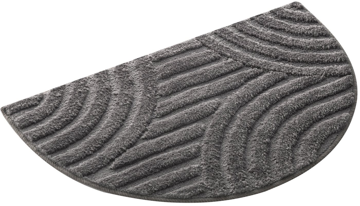 OTTO home Badematte Regona Scandi, Badvorleger, Badezimmer Teppich, Duschvorleger, Höhe 10 mm, rutschhemmend beschichtet, strapazierfähig, Polyester, halbrund,  – Bild 2 von 5