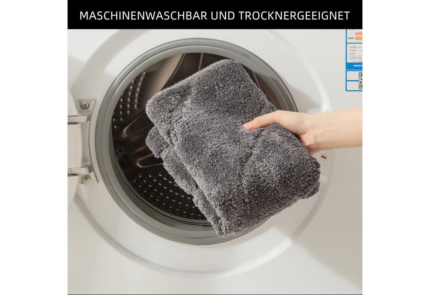 OTTO home Badematte Regona Scandi, Badvorleger, Badezimmer Teppich, Duschvorleger, Höhe 10 mm, rutschhemmend beschichtet, strapazierfähig, Polyester, halbrund,  – Bild 5 von 5