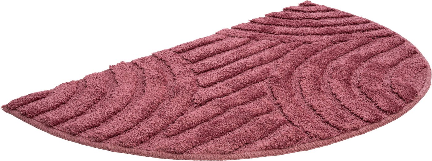 OTTO home Badematte Regona Scandi, Badvorleger, Badezimmer Teppich, Duschvorleger, Höhe 10 mm, rutschhemmend beschichtet, strapazierfähig, Polyester, halbrund,  – Bild 2 von 5