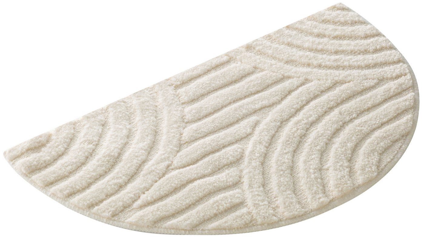 OTTO home Badematte Regona Scandi, Badvorleger, Badezimmer Teppich, Duschvorleger, Höhe 10 mm, rutschhemmend beschichtet, strapazierfähig, Polyester, halbrund,  – Bild 2 von 5