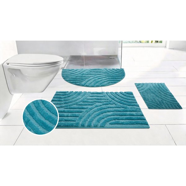 OTTO home Badematte Regona Scandi, Badvorleger, Badezimmer Teppich, Duschvorleger, Höhe 10 mm, rutschhemmend beschichtet, strapazierfähig, Polyester, rechteckig