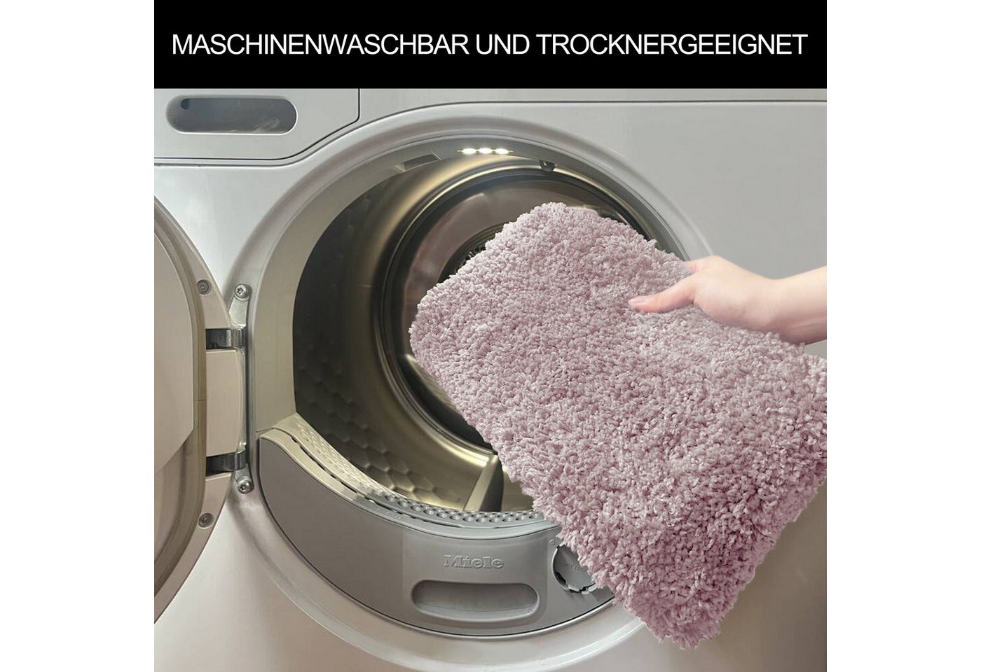 OTTO home Badematte Sanremo, Standard & Premium, 30mm oder 35mm, sehr weich, rutschhemmend beschichtet, schnell trocknend, fußbodenheizungsgeeignet, Polyester,  – Bild 5 von 5