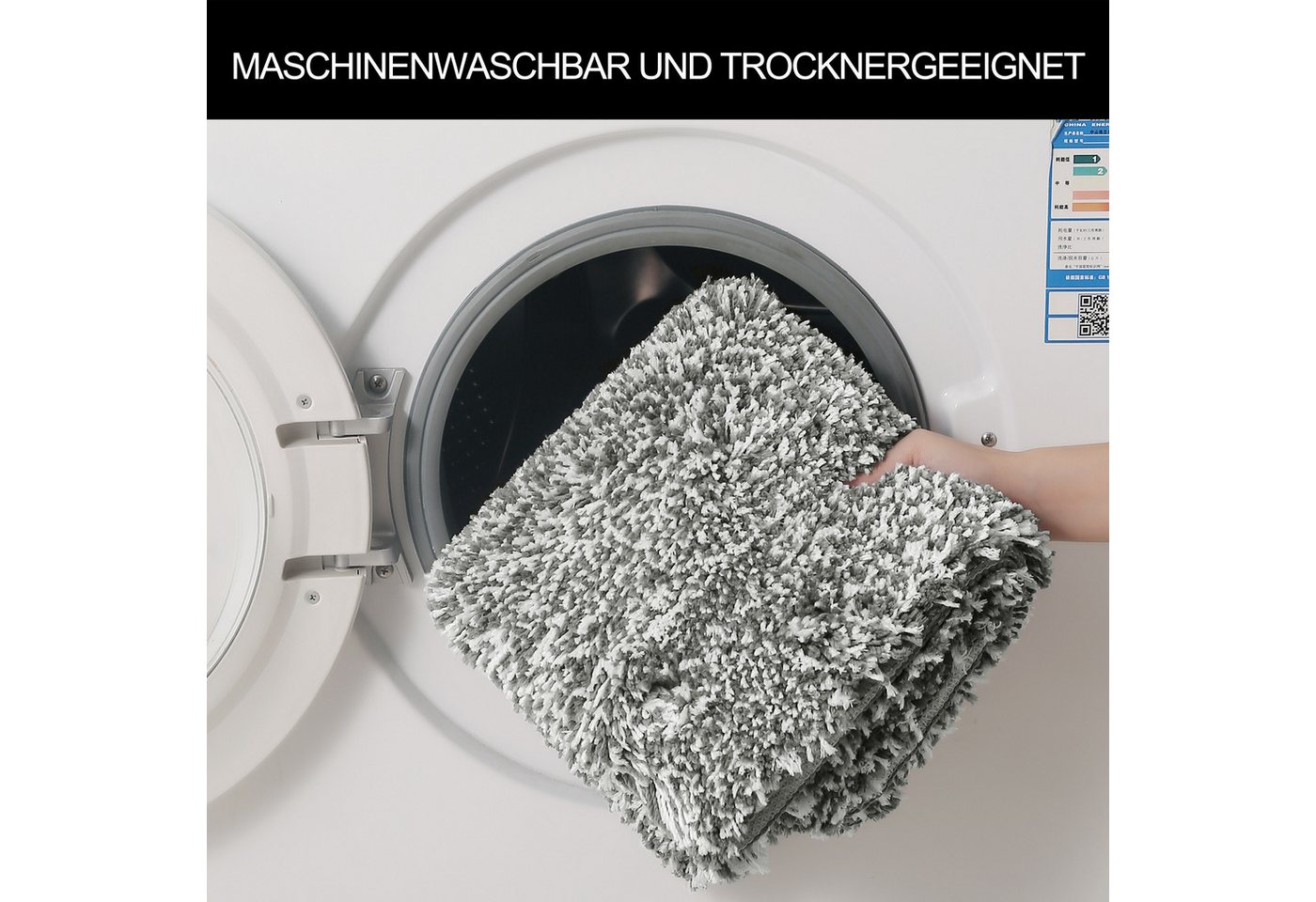 OTTO home Badematte Sanremo, Standard & Premium, 30mm oder 35mm, sehr weich, rutschhemmend beschichtet, schnell trocknend, fußbodenheizungsgeeignet, Polyester,  – Bild 5 von 5