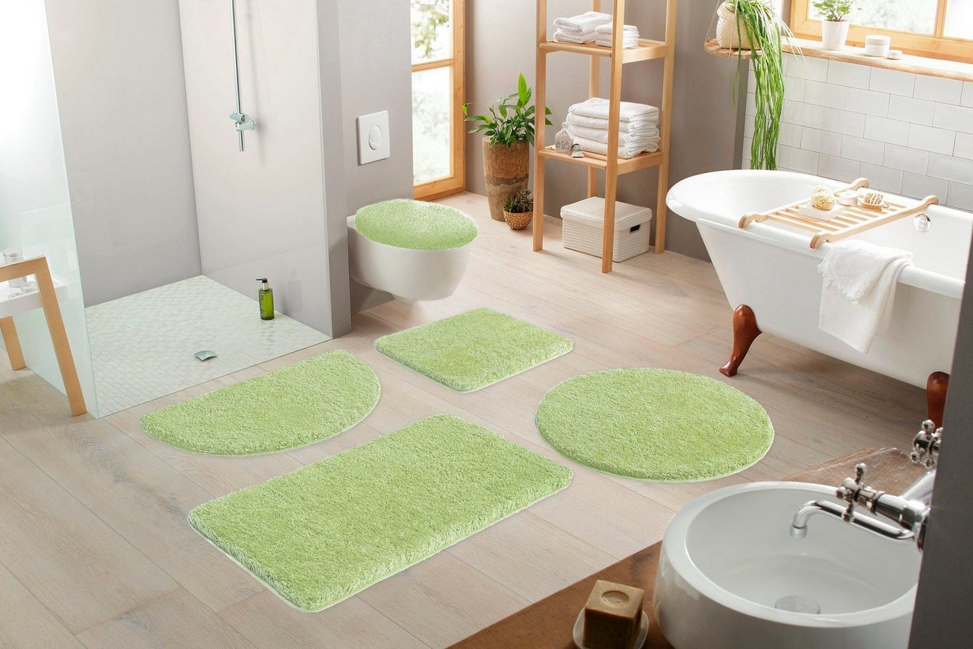 OTTO home Badematte Sanremo, Standard & Premium, 30mm oder 35mm, sehr weich, rutschhemmend beschichtet, schnell trocknend, fußbodenheizungsgeeignet, Polyester,  – Bild 3 von 5