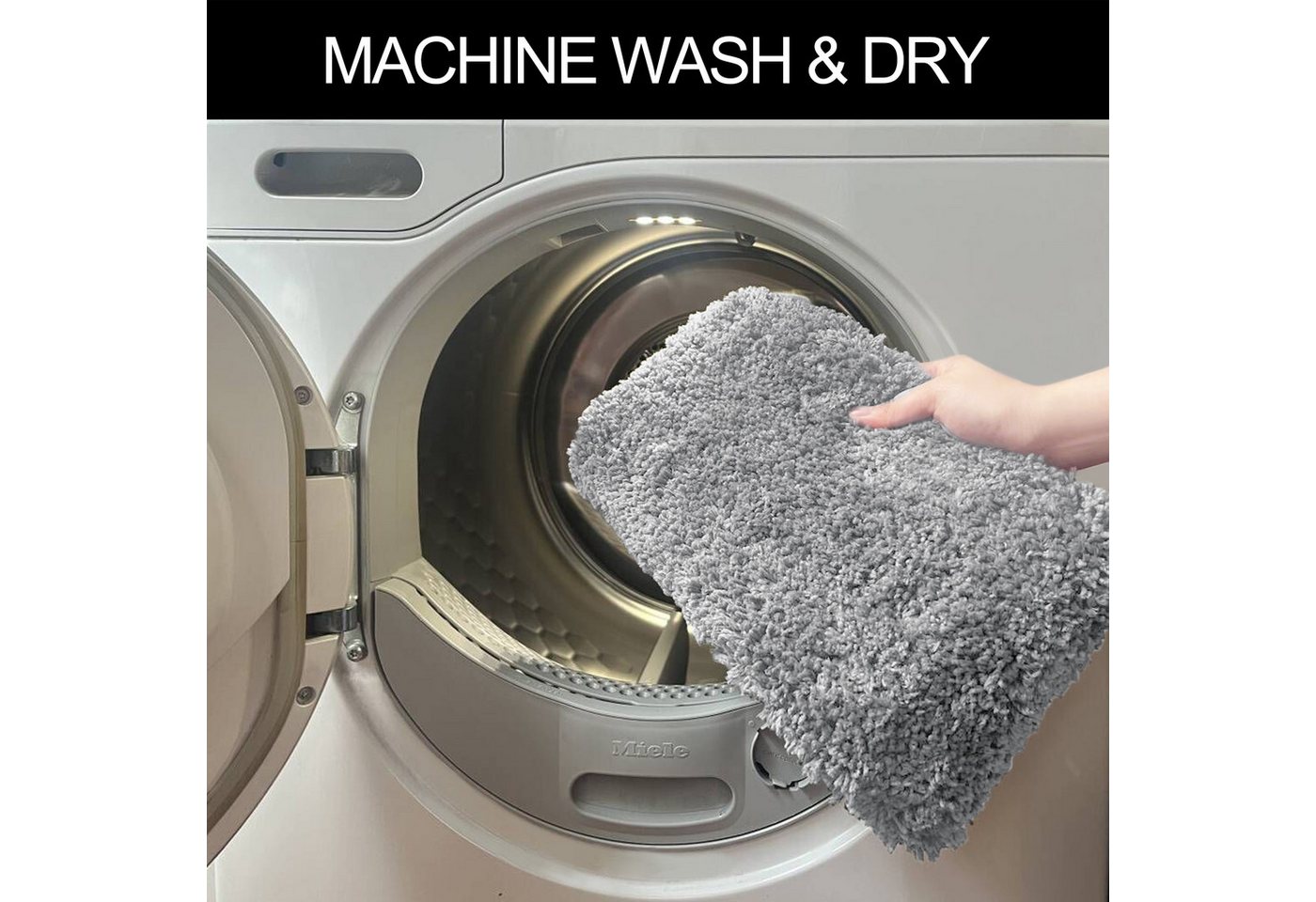 OTTO home Badematte Sanremo, Standard & Premium, 30mm oder 35mm, sehr weich, rutschhemmend beschichtet, schnell trocknend, fußbodenheizungsgeeignet, Polyester,  – Bild 4 von 5
