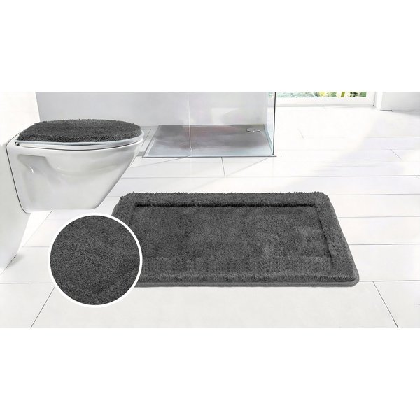 OTTO home Badematte Sanremo mit Rahmen, Badvorleger, Badezimmer, sehr weich, Hoch-Tief, Höhe 25 mm, rutschhemmend beschichtet, schnell trocknend, fußbodenheizun