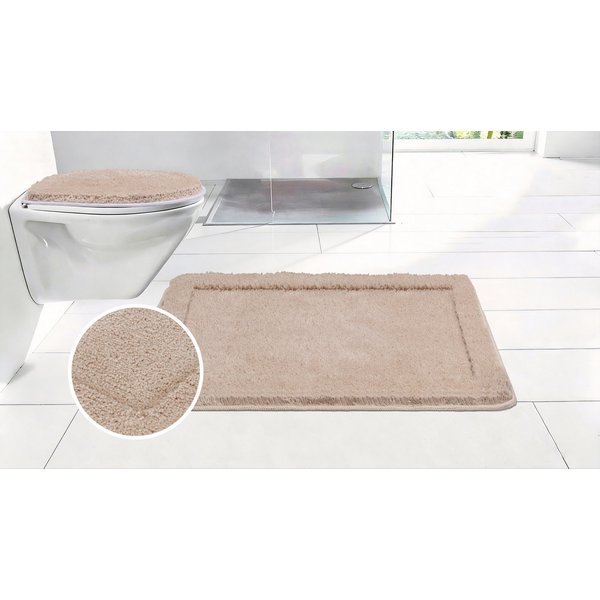 OTTO home Badematte Sanremo mit Rahmen, Badvorleger, Badezimmer, sehr weich, Hoch-Tief, Höhe 25 mm, rutschhemmend beschichtet, schnell trocknend, fußbodenheizun