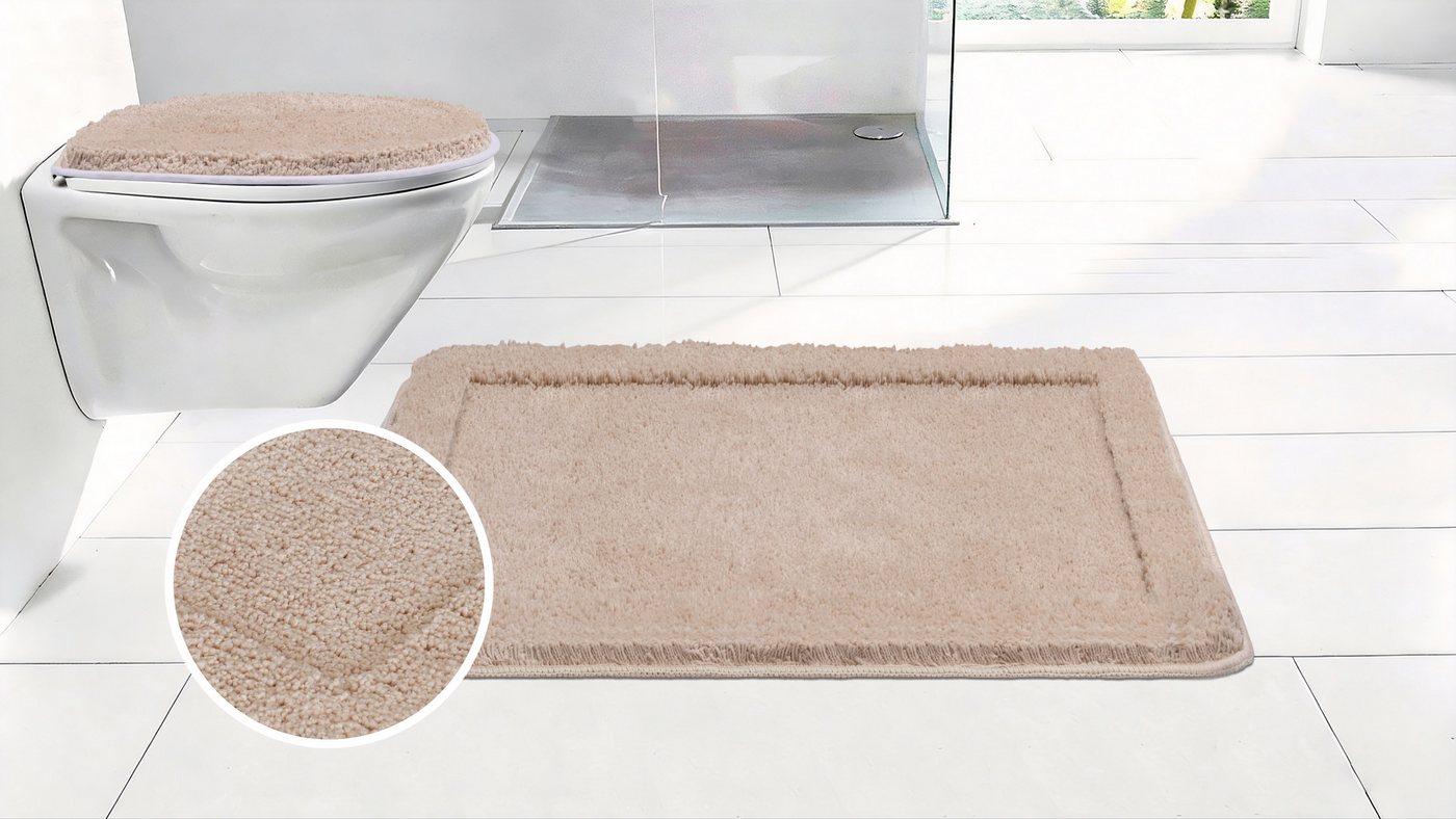 OTTO home Badematte Sanremo mit Rahmen, Badvorleger, Badezimmer, sehr weich, Hoch-Tief, Höhe 25 mm, rutschhemmend beschichtet, schnell trocknend, fußbodenheizun – Bild 2 von 5