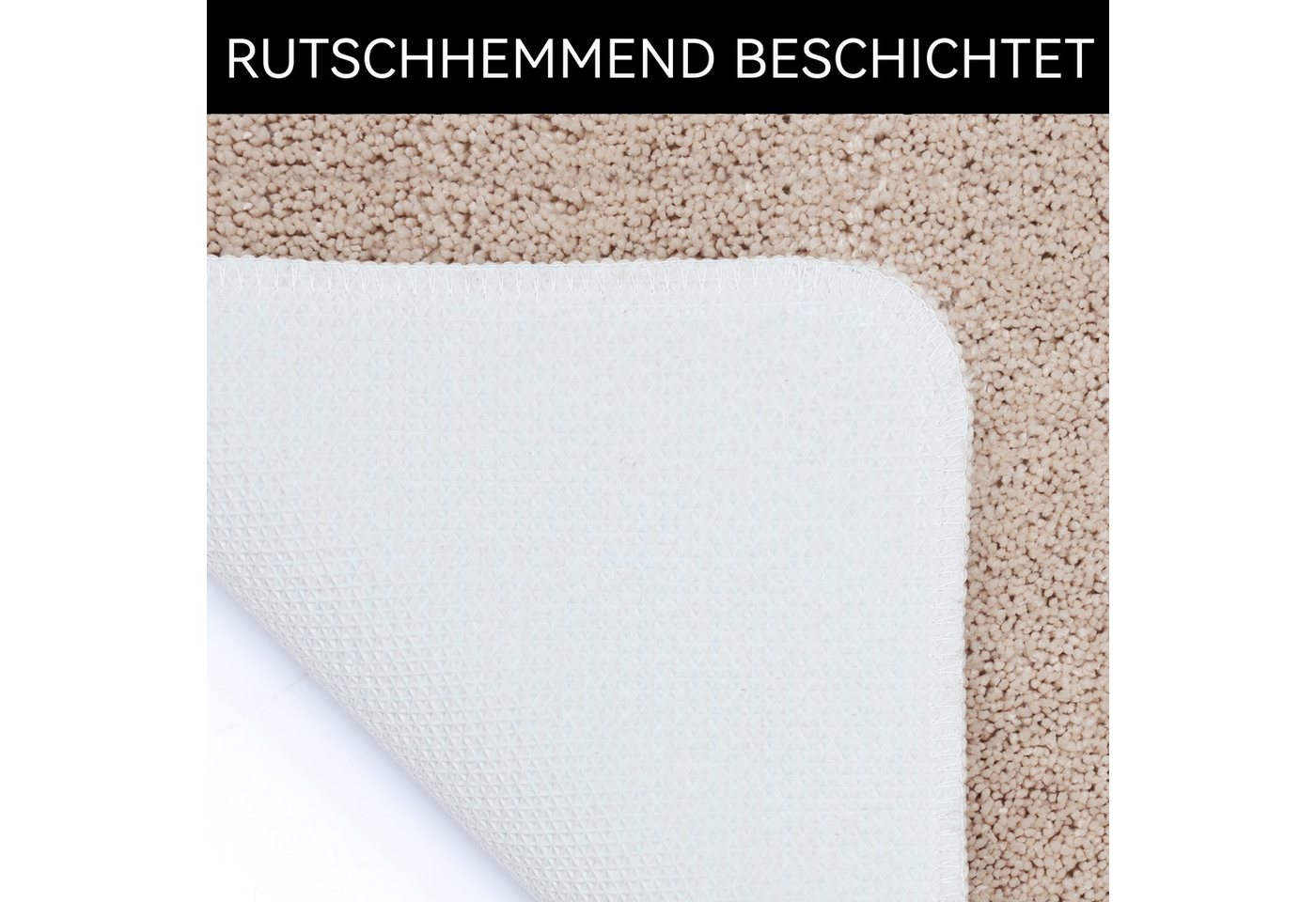 OTTO home Badematte Sanremo mit Rahmen, Badvorleger, Badezimmer, sehr weich, Hoch-Tief, Höhe 25 mm, rutschhemmend beschichtet, schnell trocknend, fußbodenheizun – Bild 5 von 5