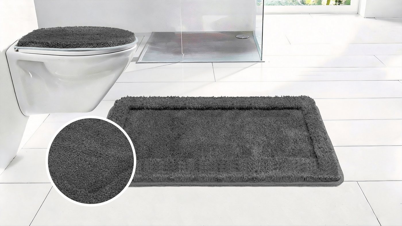 OTTO home Badematte Sanremo mit Rahmen, Badvorleger, Badezimmer, sehr weich, Hoch-Tief, Höhe 25 mm, rutschhemmend beschichtet, schnell trocknend, fußbodenheizun – Bild 2 von 5
