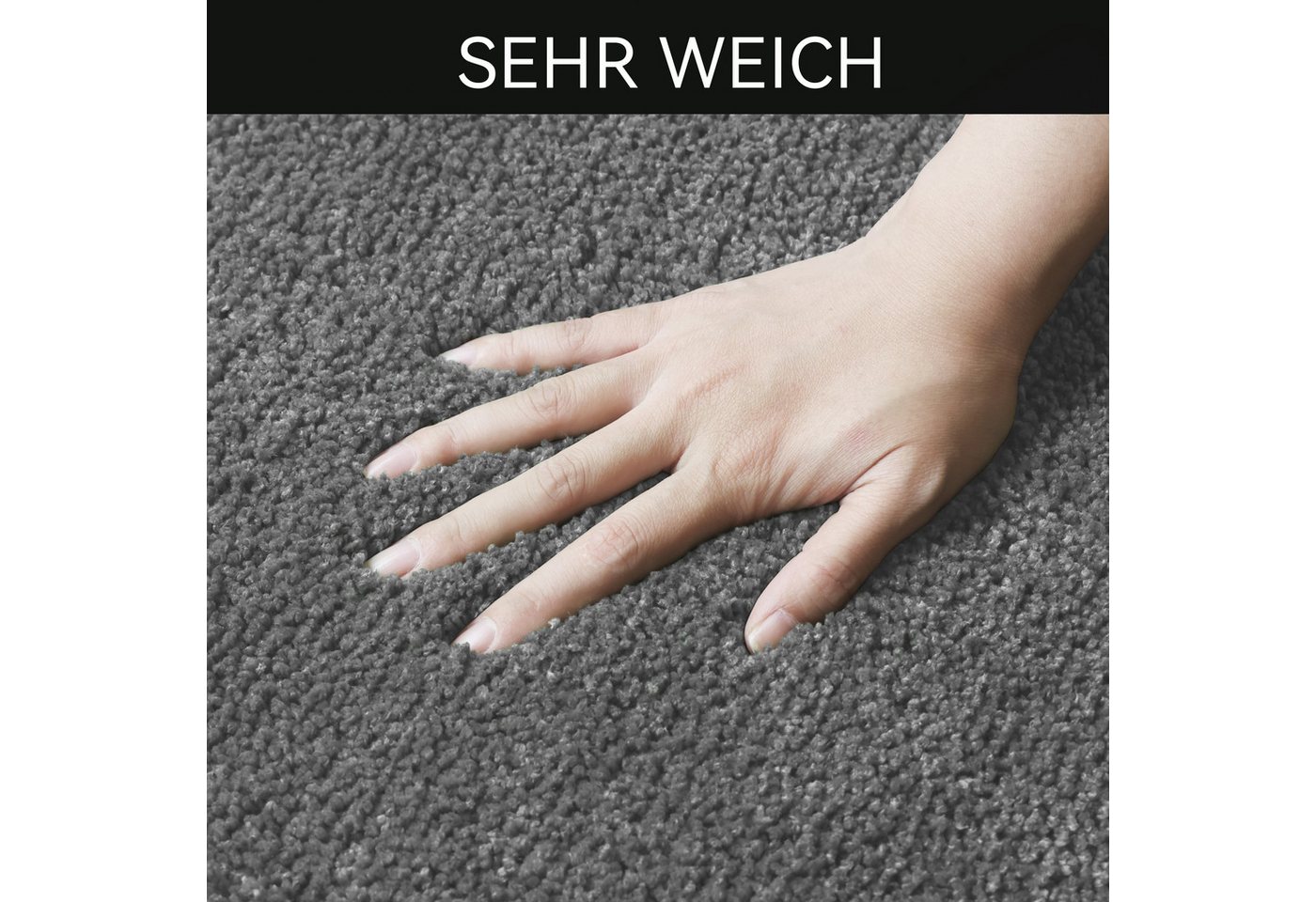 OTTO home Badematte Sanremo mit Rahmen, Badvorleger, Badezimmer, sehr weich, Hoch-Tief, Höhe 25 mm, rutschhemmend beschichtet, schnell trocknend, fußbodenheizun – Bild 3 von 5