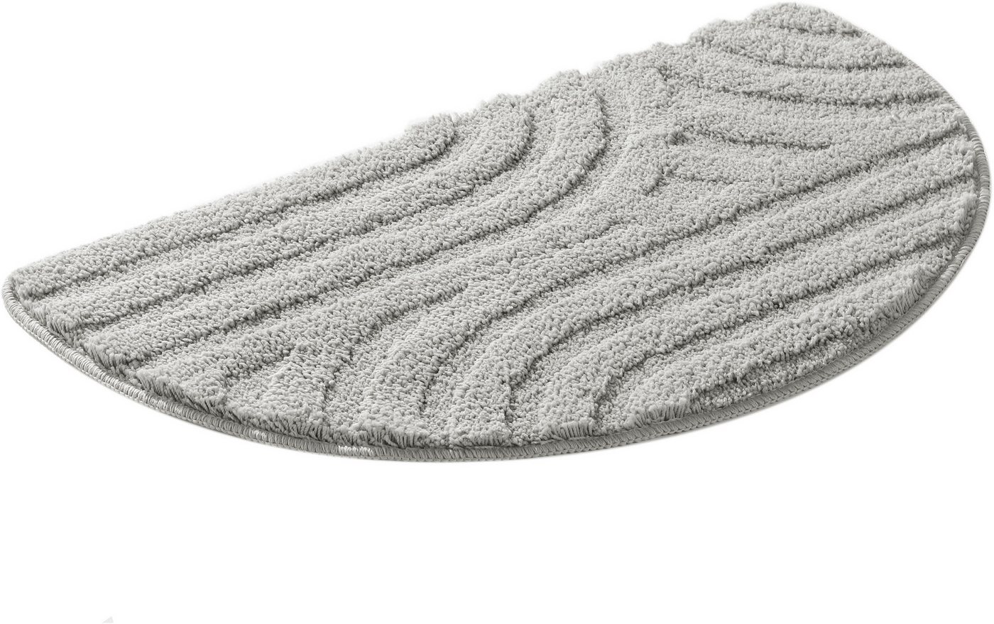 OTTO home Badematte Sanremo Scandi, Badvorleger, Badezimmer Teppich, Duschvorleger, Höhe 20 mm, rutschhemmend beschichtet, strapazierfähig, Polyester, halbrund, – Bild 2 von 5