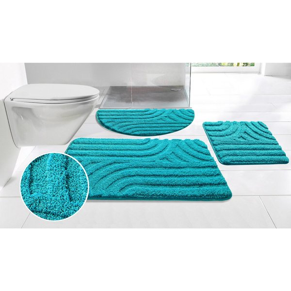 OTTO home Badematte Sanremo Scandi, Badvorleger, Badezimmer Teppich, Duschvorleger, Höhe 20 mm, rutschhemmend beschichtet, strapazierfähig, Polyester, rechtecki