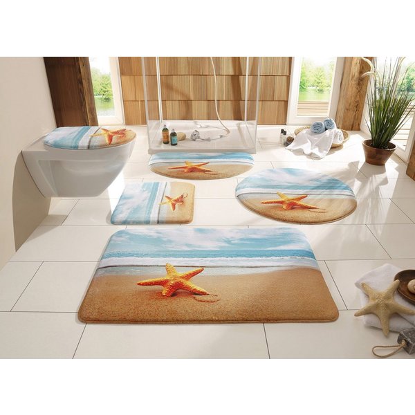 OTTO home Badematte Seestern, Höhe 14 mm, rutschhemmend beschichtet, Memory Schaum, schnell trocknend, strapazierfähig, fußbodenheizungsgeeignet, Kunstfaser, re
