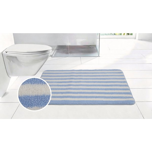 OTTO home Badematte Streifen, Jannika, Badvorleger, Badezimmer Teppich, Höhe 12 mm, rutschhemmend beschichtet, schnell trocknend, fußbodenheizungsgeeignet, Poly
