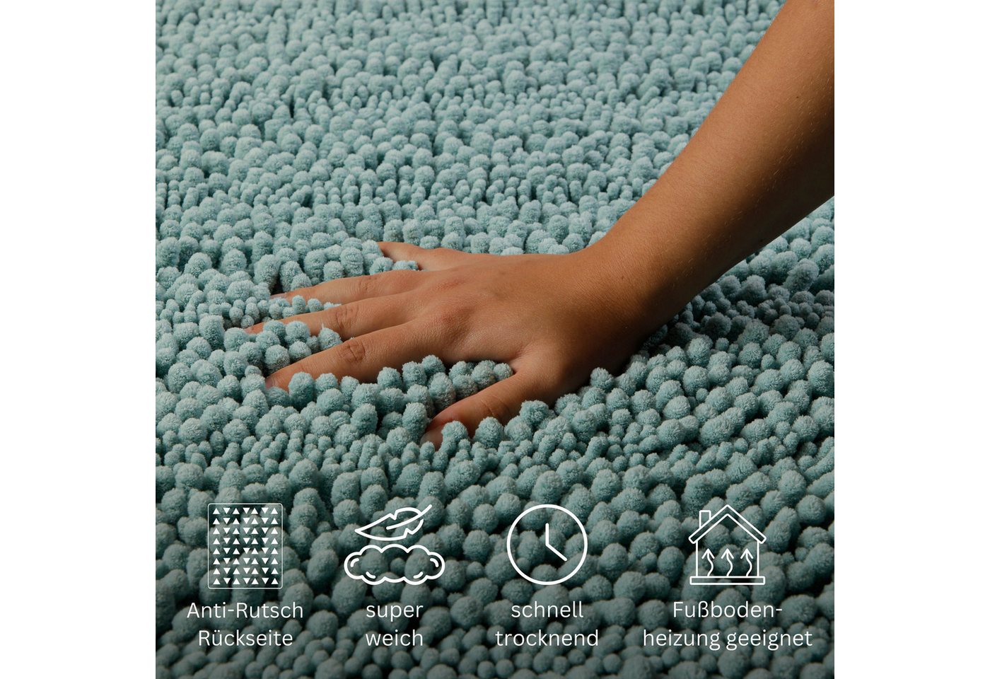 OTTO home Badematte Torrni, Höhe 22 mm, rutschhemmend beschichtet, schnell trocknend, fußbodenheizungsgeeignet, Polyester, rechteckig, Badteppich, getuftet, mod – Bild 3 von 5