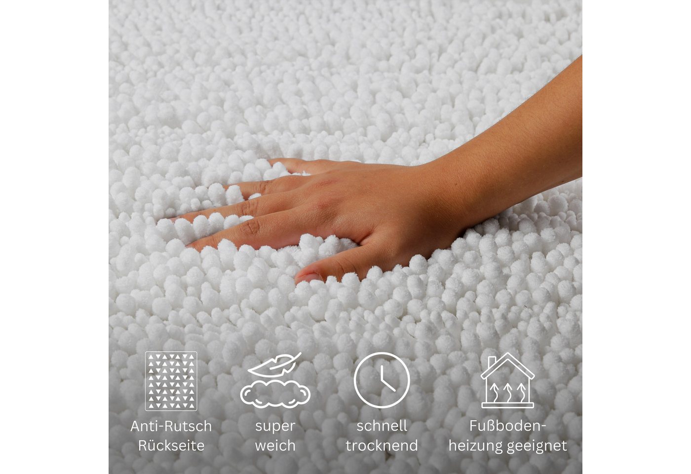 OTTO home Badematte Torrni, Höhe 22 mm, rutschhemmend beschichtet, schnell trocknend, fußbodenheizungsgeeignet, Polyester, rechteckig, Badteppich, getuftet, mod – Bild 3 von 5