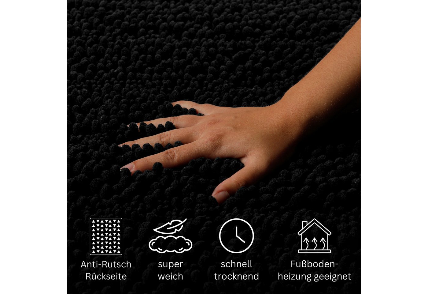 OTTO home Badematte Torrni, Höhe 22 mm, rutschhemmend beschichtet, schnell trocknend, fußbodenheizungsgeeignet, Polyester, rechteckig, Badteppich, getuftet, mod – Bild 3 von 5