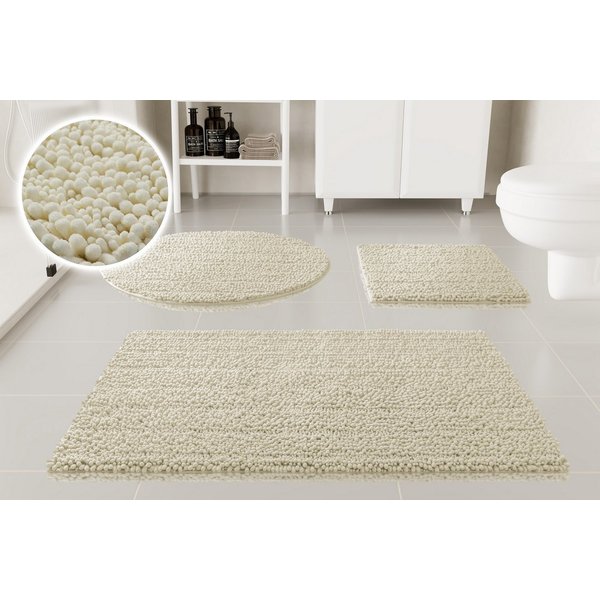 OTTO home Badematte Torrni, Höhe 22 mm, rutschhemmend beschichtet, schnell trocknend, fußbodenheizungsgeeignet, Polyester, rund, Badteppich, getuftet, modern, U