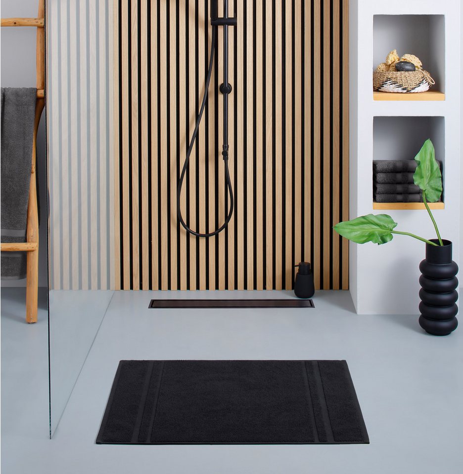 OTTO home Badematte Vanessa, 2 tlg. Hotelmatten-Set, 50x70cm, Standard & Premium, schnell trocknend, beidseitig nutzbar, strapazierfähig, Baumwolle, rechteckig, – Bild 3 von 5