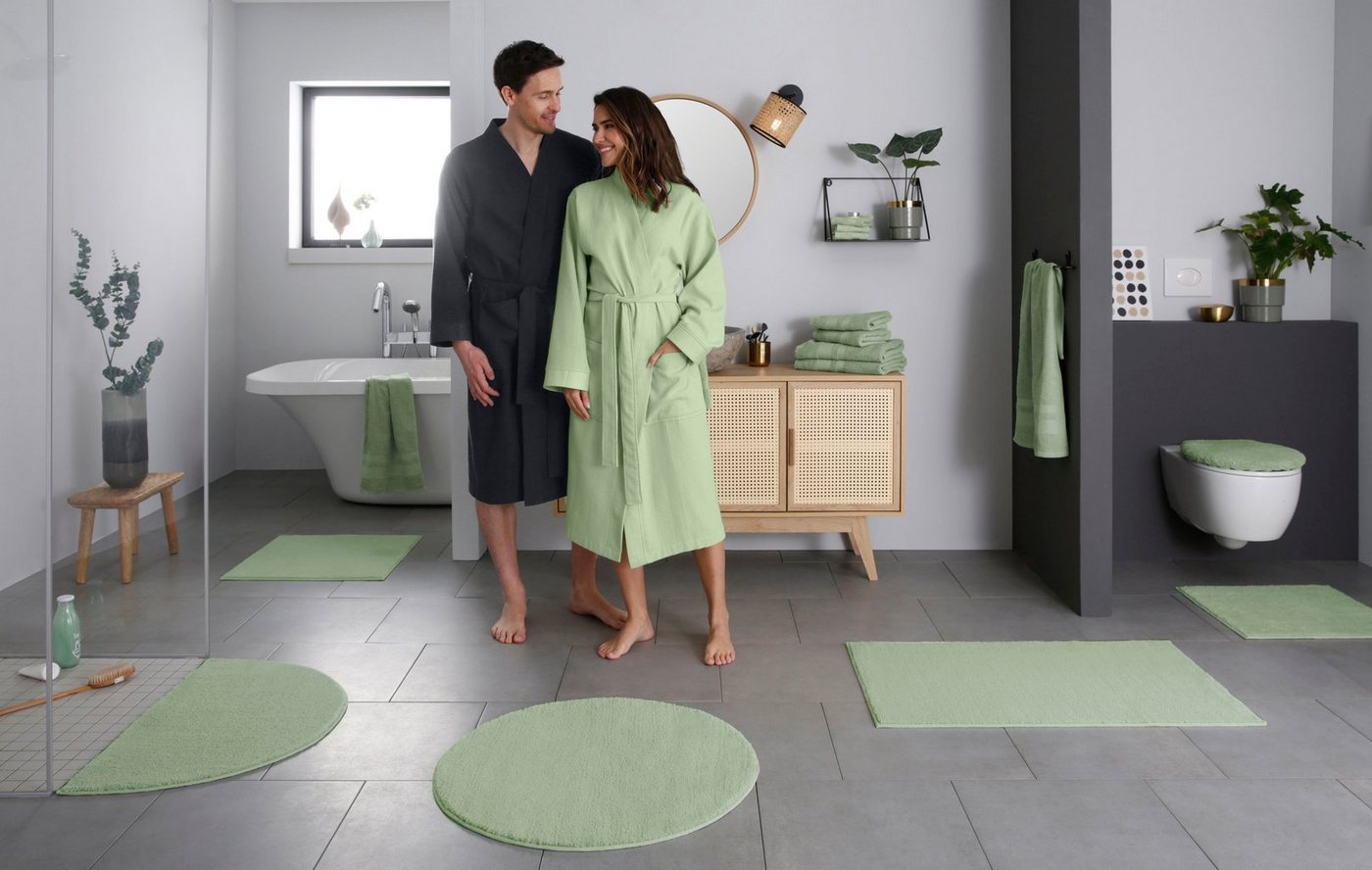 OTTO home Badematte Vanessa, Badvorleger, Badezimmer Teppich, Höhe 10 mm, rutschhemmend beschichtet, schnell trocknend, strapazierfähig, fußbodenheizungsgeeigne – Bild 2 von 5