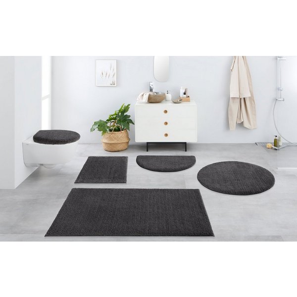 OTTO home Badematte Vanessa, Badvorleger, Badezimmer Teppich, Höhe 10 mm, rutschhemmend beschichtet, schnell trocknend, strapazierfähig, fußbodenheizungsgeeigne