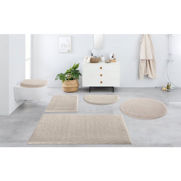 OTTO home Badematte Vanessa, Badvorleger, Badezimmer Teppich, Höhe 10 mm, rutschhemmend beschichtet, schnell trocknend, strapazierfähig, fußbodenheizungsgeeigne