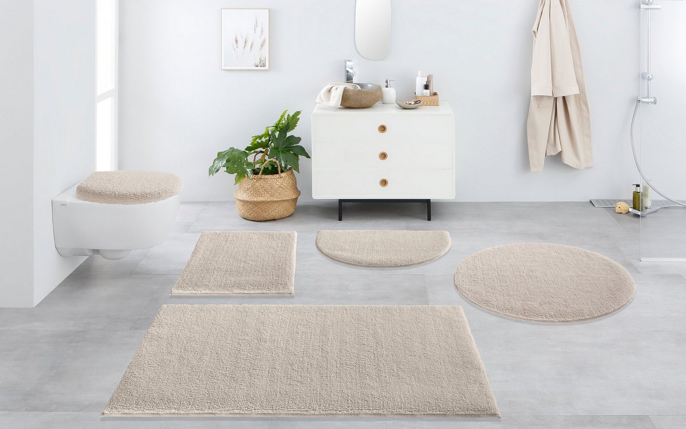 OTTO home Badematte Vanessa, Badvorleger, Badezimmer Teppich, Höhe 10 mm, rutschhemmend beschichtet, schnell trocknend, strapazierfähig, fußbodenheizungsgeeigne – Bild 3 von 5
