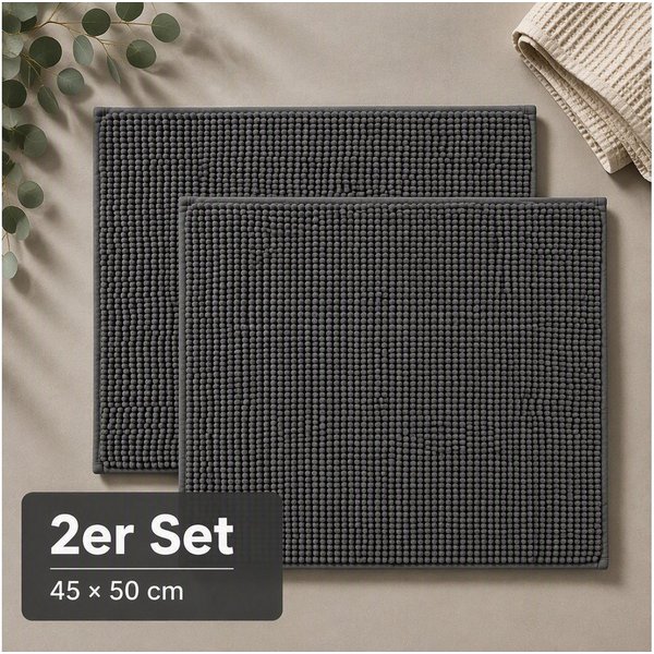 OTTO home Badematte Vanessa Chenille, Standard & Premium, 15cm oder 20cm, auch als 2er Set, rutschhemmend beschichtet, schnell trocknend, strapazierfähig, fußbo