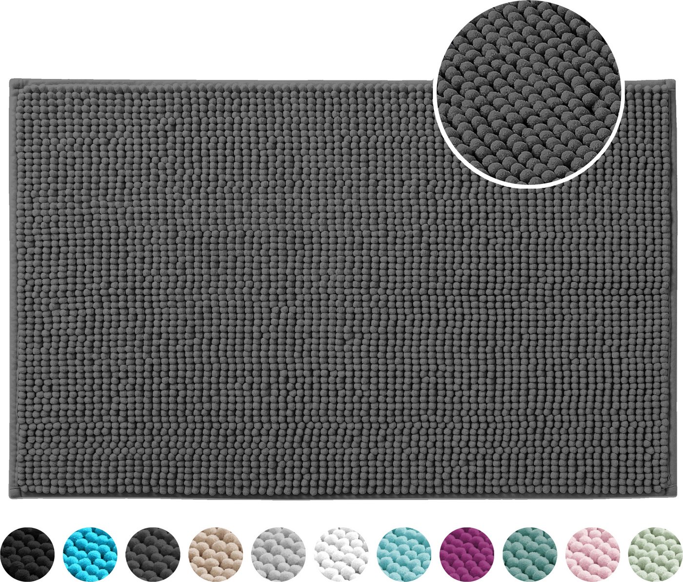 OTTO home Badematte Vanessa Chenille, Standard & Premium, 15cm oder 20cm, auch als 2er Set, rutschhemmend beschichtet, schnell trocknend, strapazierfähig, fußbo – Bild 2 von 5