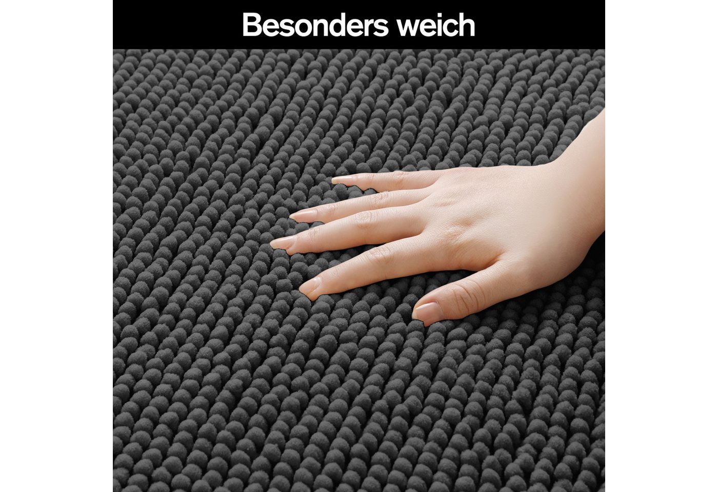 OTTO home Badematte Vanessa Chenille, Standard & Premium, 15cm oder 20cm, auch als 2er Set, rutschhemmend beschichtet, schnell trocknend, strapazierfähig, fußbo – Bild 5 von 5