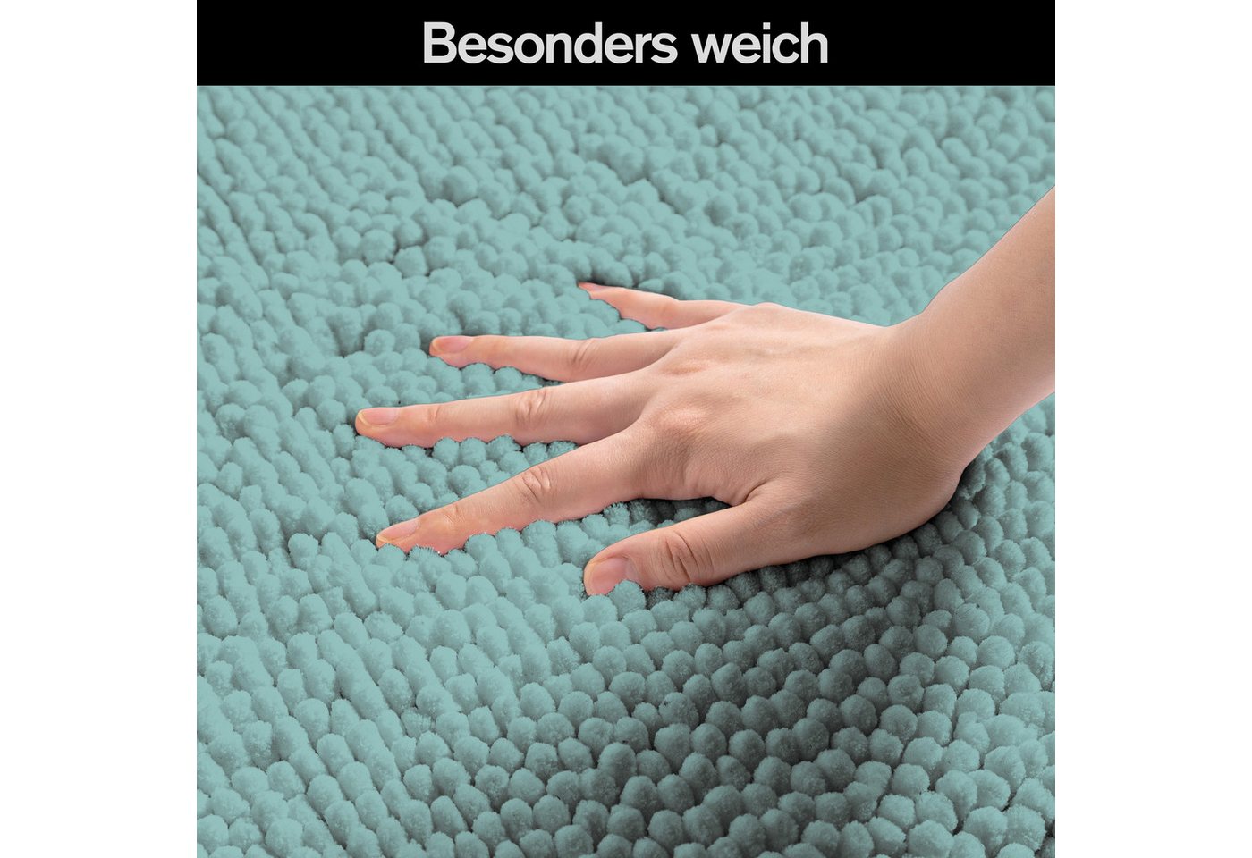 OTTO home Badematte Vanessa Chenille, Standard & Premium, 15cm oder 20cm, auch als 2er Set, rutschhemmend beschichtet, schnell trocknend, strapazierfähig, fußbo – Bild 4 von 5