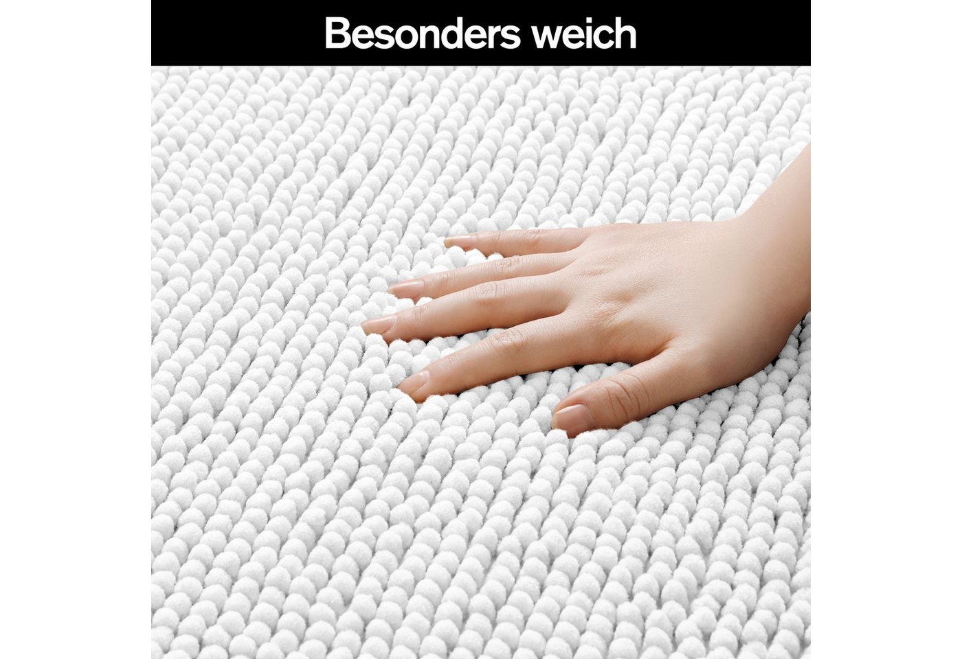 OTTO home Badematte Vanessa Chenille, Standard & Premium, 15cm oder 20cm, auch als 2er Set, rutschhemmend beschichtet, schnell trocknend, strapazierfähig, fußbo – Bild 5 von 5