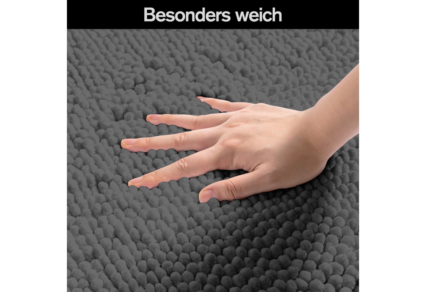 OTTO home Badematte Vanessa Chenille, Standard & Premium, 15cm oder 20cm, auch als 2er Set, rutschhemmend beschichtet, schnell trocknend, strapazierfähig, fußbo – Bild 4 von 5