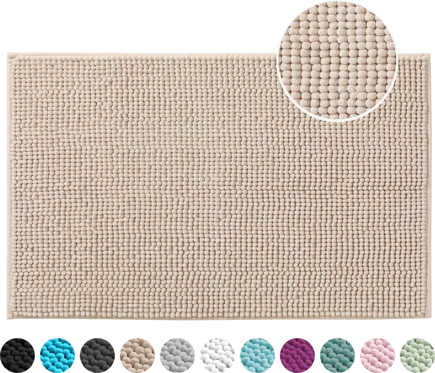 OTTO home Badematte Vanessa Chenille, Standard & Premium, 15cm oder 20cm, auch als 2er Set, rutschhemmend beschichtet, schnell trocknend, strapazierfähig, fußbo – Bild 2 von 5