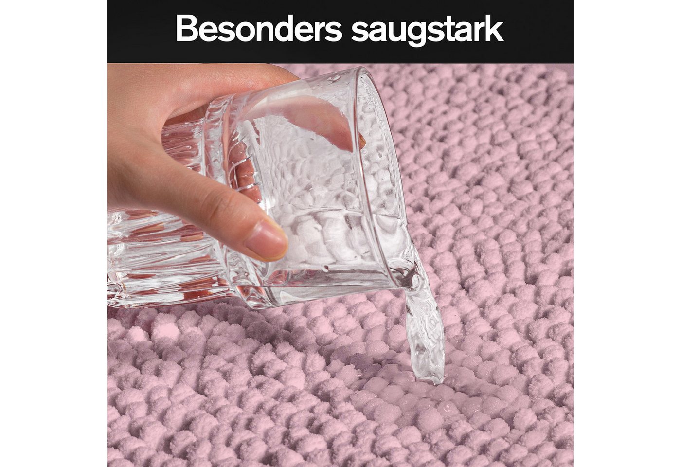 OTTO home Badematte Vanessa Chenille, Standard & Premium, 15cm oder 20cm, auch als 2er Set, rutschhemmend beschichtet, schnell trocknend, strapazierfähig, fußbo – Bild 5 von 5