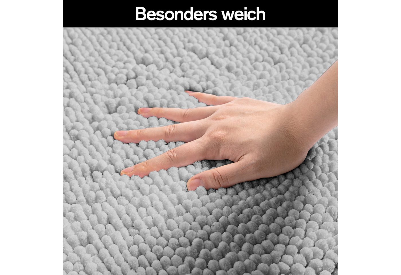 OTTO home Badematte Vanessa Chenille, Standard & Premium, 15cm oder 20cm, auch als 2er Set, rutschhemmend beschichtet, schnell trocknend, strapazierfähig, fußbo – Bild 4 von 5