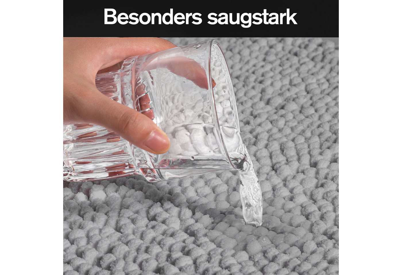 OTTO home Badematte Vanessa Chenille, Standard & Premium, 15cm oder 20cm, auch als 2er Set, rutschhemmend beschichtet, schnell trocknend, strapazierfähig, fußbo – Bild 5 von 5