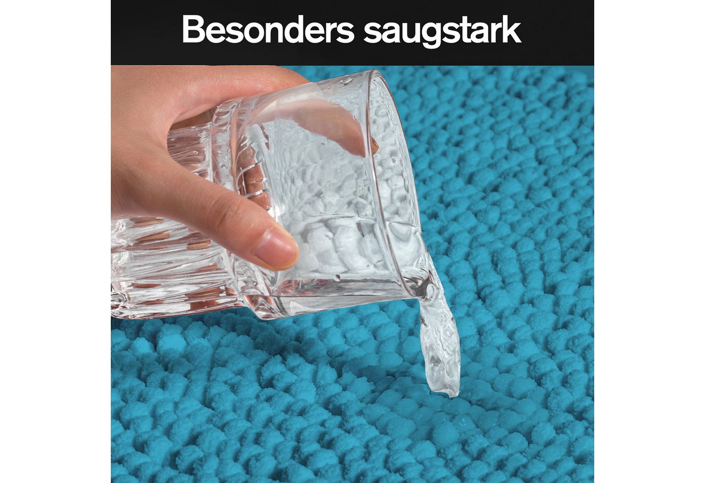 OTTO home Badematte Vanessa Chenille, Standard & Premium, 15cm oder 20cm, auch als 2er Set, rutschhemmend beschichtet, schnell trocknend, strapazierfähig, fußbo – Bild 5 von 5