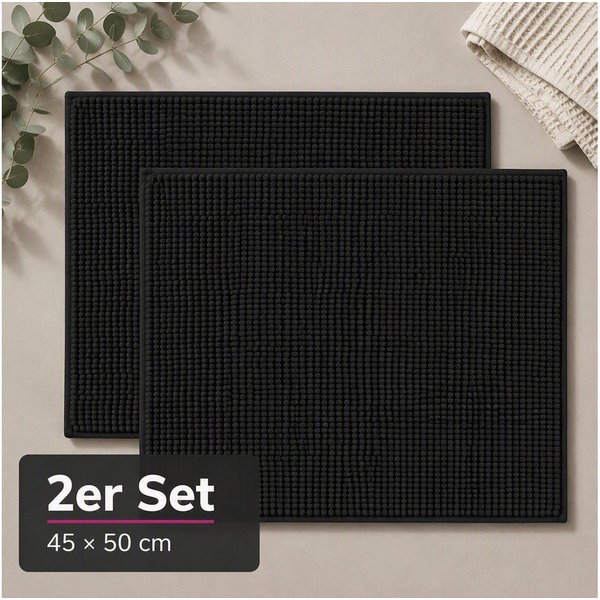 OTTO home Badematte Vanessa Chenille, Standard & Premium, 15cm oder 20cm, auch als 2er Set, rutschhemmend beschichtet, schnell trocknend, strapazierfähig, fußbo