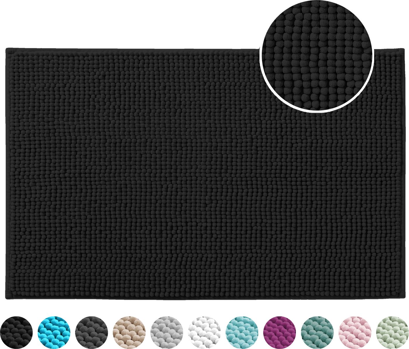 OTTO home Badematte Vanessa Chenille, Standard & Premium, 15cm oder 20cm, auch als 2er Set, rutschhemmend beschichtet, schnell trocknend, strapazierfähig, fußbo – Bild 2 von 5