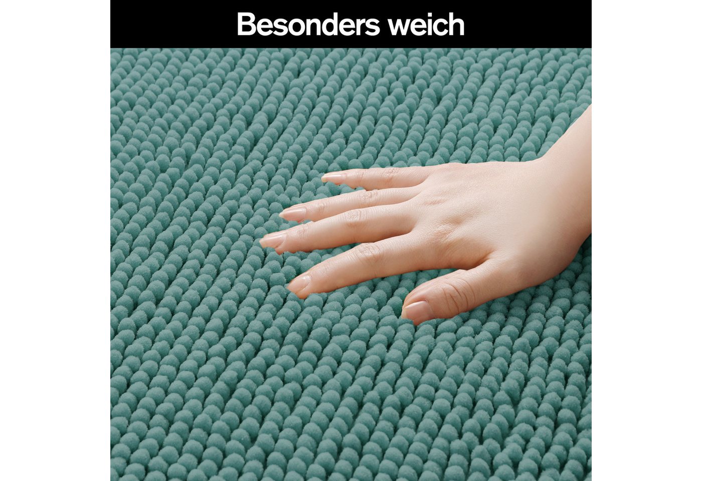 OTTO home Badematte Vanessa Chenille, Standard & Premium, 15cm oder 20cm, auch als 2er Set, rutschhemmend beschichtet, schnell trocknend, strapazierfähig, fußbo – Bild 5 von 5