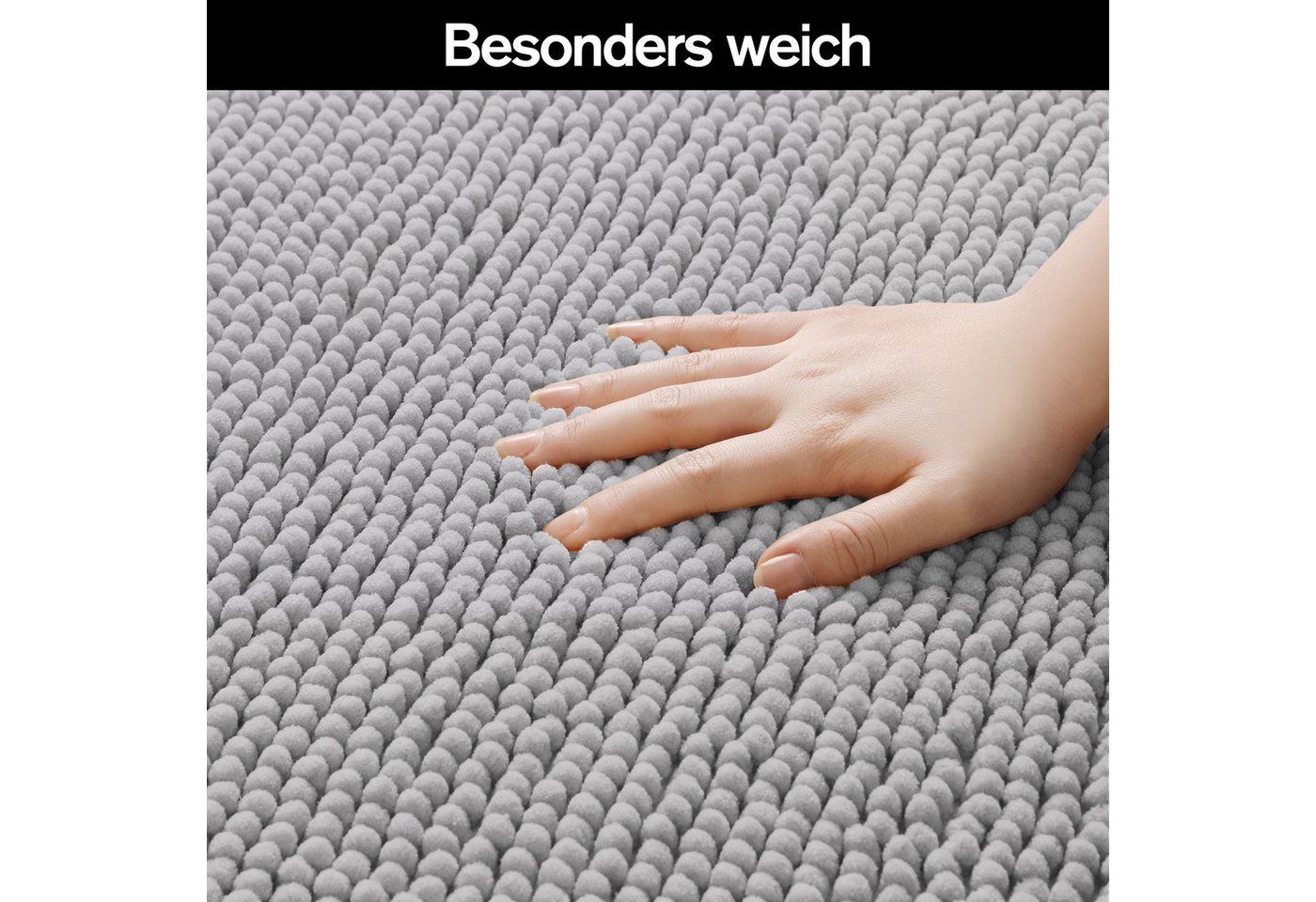 OTTO home Badematte Vanessa Chenille, Standard & Premium, 15cm oder 20cm, auch als 2er Set, rutschhemmend beschichtet, schnell trocknend, strapazierfähig, fußbo – Bild 5 von 5