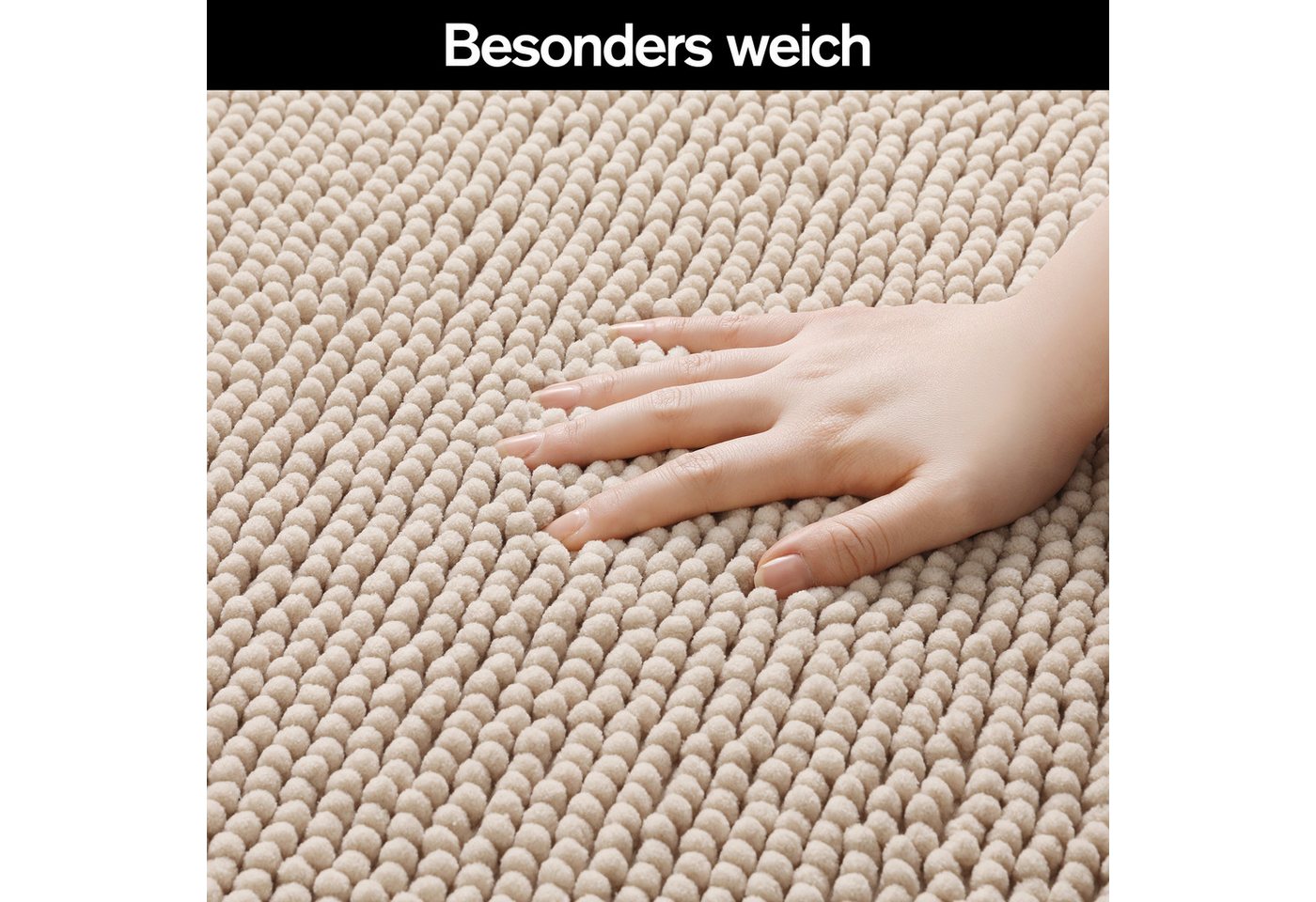 OTTO home Badematte Vanessa Chenille, Standard & Premium, 15cm oder 20cm, auch als 2er Set, rutschhemmend beschichtet, schnell trocknend, strapazierfähig, fußbo – Bild 5 von 5