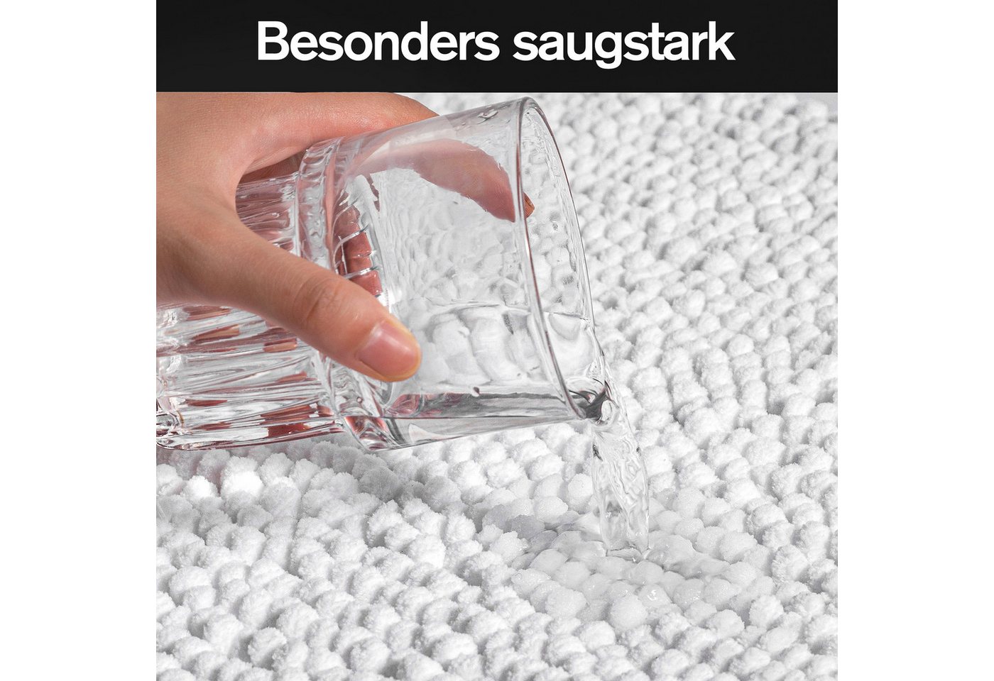 OTTO home Badematte Vanessa Chenille, Standard & Premium, 15cm oder 20cm, auch als 2er Set, rutschhemmend beschichtet, schnell trocknend, strapazierfähig, fußbo – Bild 5 von 5