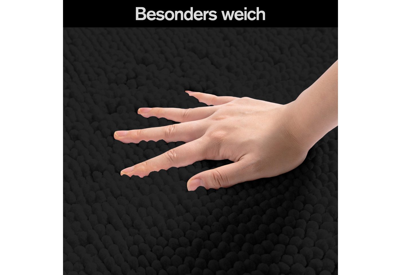 OTTO home Badematte Vanessa Chenille, Standard & Premium, 15cm oder 20cm, auch als 2er Set, rutschhemmend beschichtet, schnell trocknend, strapazierfähig, fußbo – Bild 4 von 5