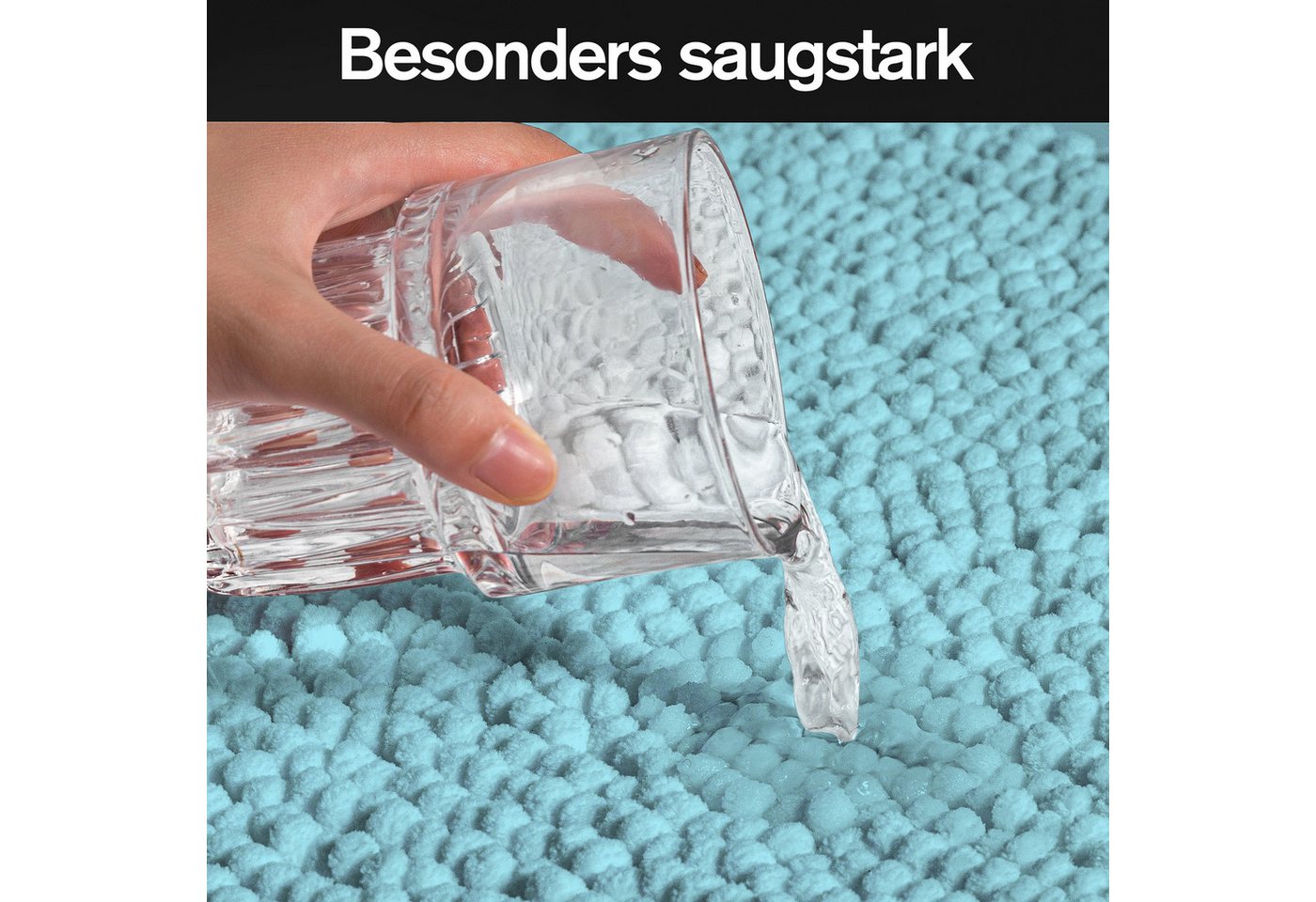 OTTO home Badematte Vanessa Chenille, Standard & Premium, 15cm oder 20cm, auch als 2er Set, rutschhemmend beschichtet, schnell trocknend, strapazierfähig, fußbo – Bild 5 von 5
