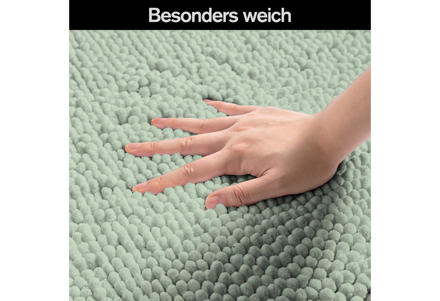 OTTO home Badematte Vanessa Chenille, Standard & Premium, 15cm oder 20cm, auch als 2er Set, rutschhemmend beschichtet, schnell trocknend, strapazierfähig, fußbo – Bild 4 von 5