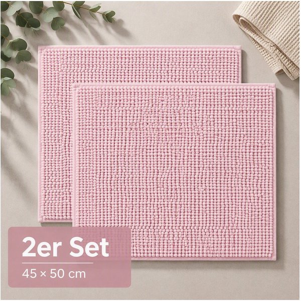 OTTO home Badematte Vanessa Chenille, Standard & Premium, 15cm oder 20cm, auch als 2er Set, rutschhemmend beschichtet, schnell trocknend, strapazierfähig, fußbo